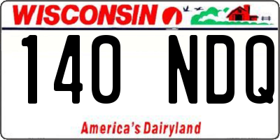 WI license plate 140NDQ