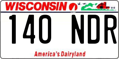 WI license plate 140NDR