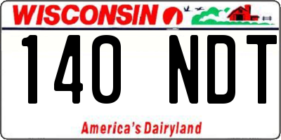 WI license plate 140NDT
