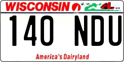 WI license plate 140NDU