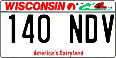 WI license plate 140NDV