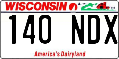 WI license plate 140NDX
