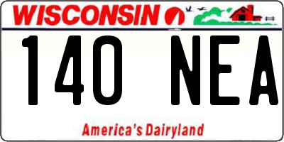 WI license plate 140NEA