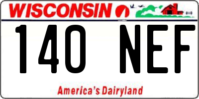 WI license plate 140NEF