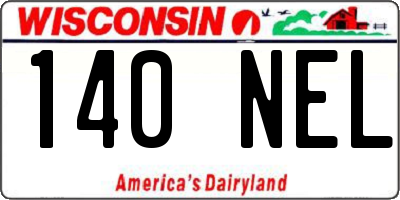 WI license plate 140NEL