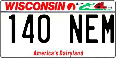 WI license plate 140NEM