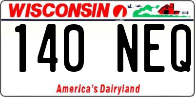 WI license plate 140NEQ
