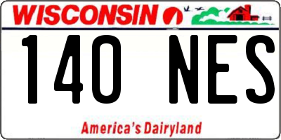 WI license plate 140NES
