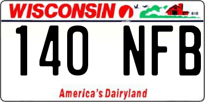 WI license plate 140NFB