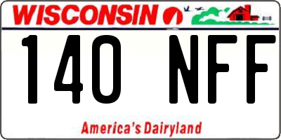 WI license plate 140NFF