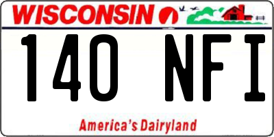 WI license plate 140NFI