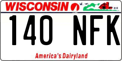 WI license plate 140NFK