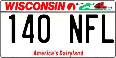 WI license plate 140NFL