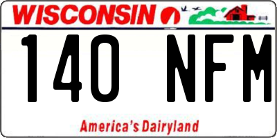 WI license plate 140NFM
