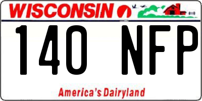 WI license plate 140NFP