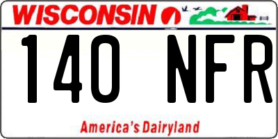 WI license plate 140NFR
