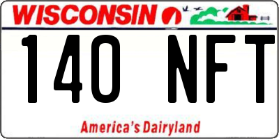 WI license plate 140NFT