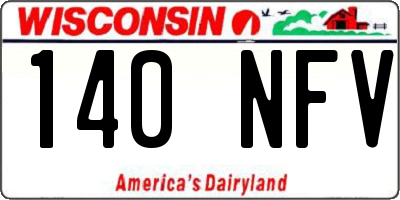 WI license plate 140NFV