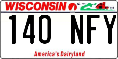 WI license plate 140NFY