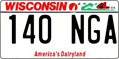 WI license plate 140NGA