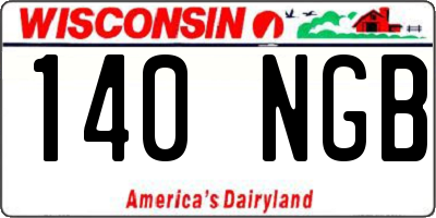 WI license plate 140NGB