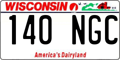 WI license plate 140NGC