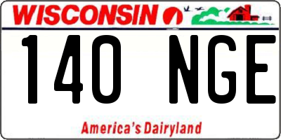 WI license plate 140NGE