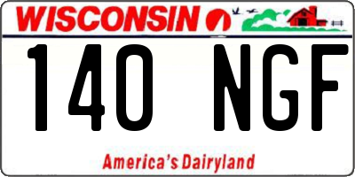 WI license plate 140NGF