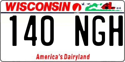WI license plate 140NGH