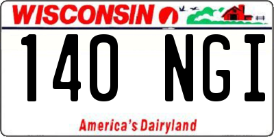 WI license plate 140NGI