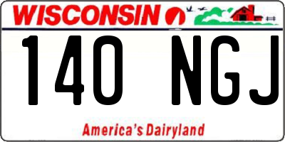 WI license plate 140NGJ