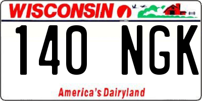 WI license plate 140NGK