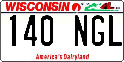 WI license plate 140NGL