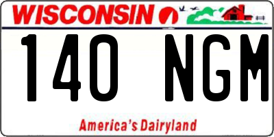 WI license plate 140NGM