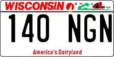 WI license plate 140NGN