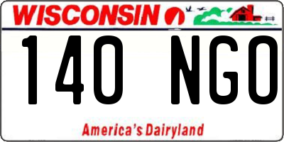 WI license plate 140NGO