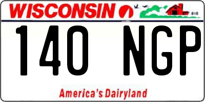 WI license plate 140NGP
