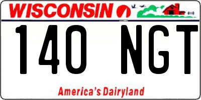 WI license plate 140NGT