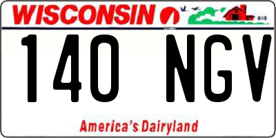 WI license plate 140NGV
