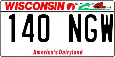 WI license plate 140NGW