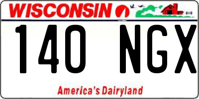 WI license plate 140NGX