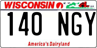 WI license plate 140NGY