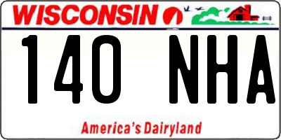 WI license plate 140NHA