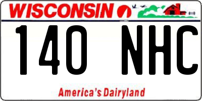 WI license plate 140NHC
