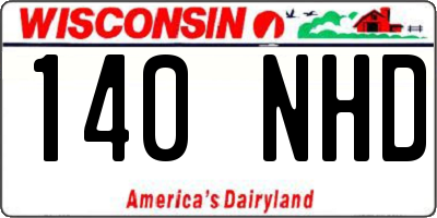 WI license plate 140NHD