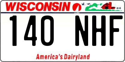 WI license plate 140NHF