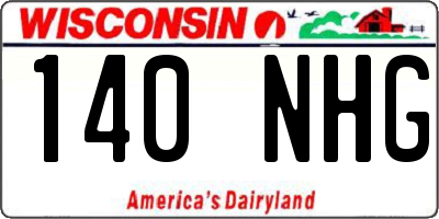 WI license plate 140NHG