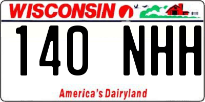 WI license plate 140NHH