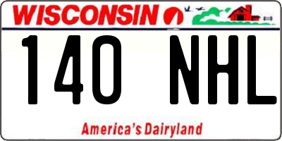 WI license plate 140NHL