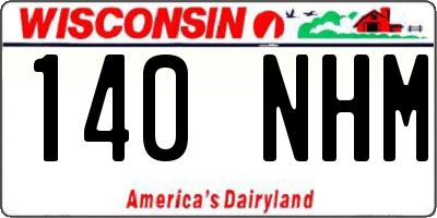 WI license plate 140NHM